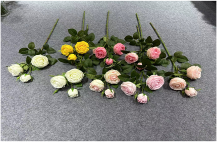 Single-stem 3-Head Tea Rose