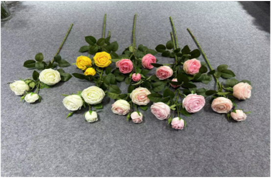 Single-stem 3-Head Tea Rose