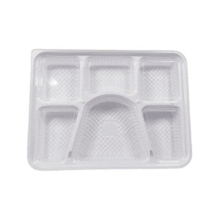 Arrow** Thali Container Combo 6 Compartment, white, 100/Case