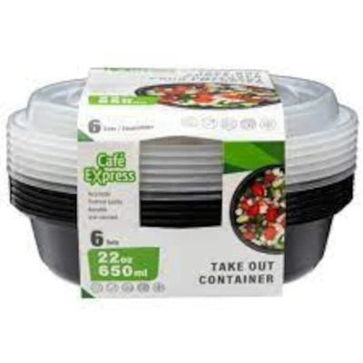 Cafe Express ** Take Out Container 22oz, 6sets