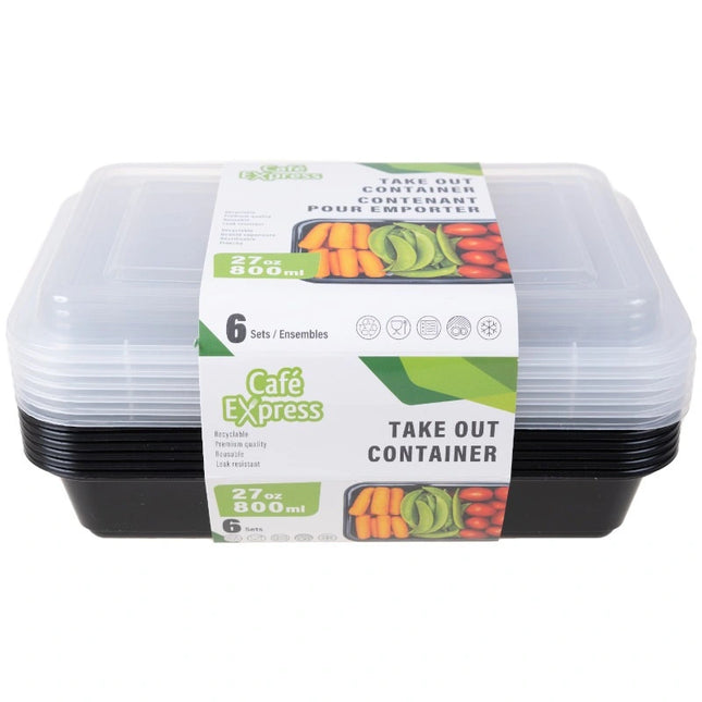 Cafe Express ** Take Out Container 27oz, 6sets