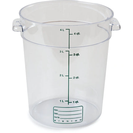 Carlisle ** StorPlusª Round Container 4 qt Ð Clear, Each