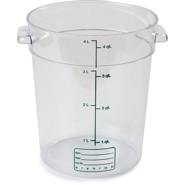 Carlisle ** StorPlusª Round Container 4 qt Ð Clear, Each