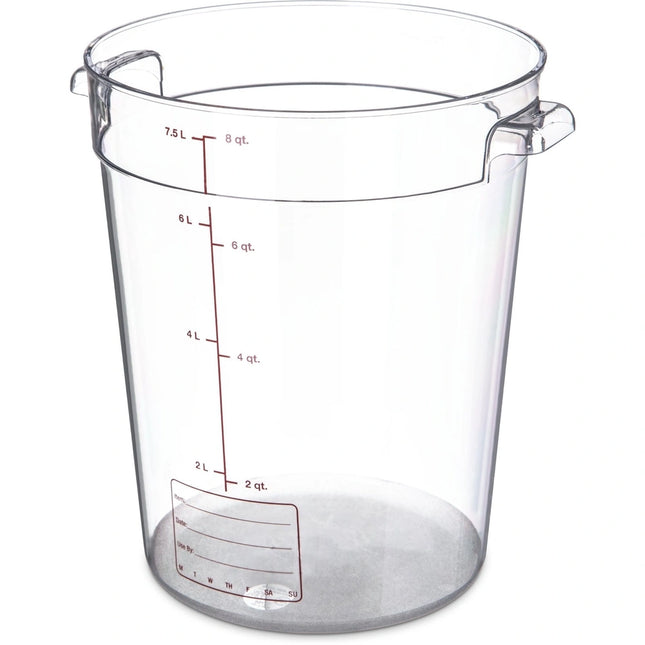 Carlisle ** StorPlusª Round Container 8 qt Ð Clear, Each