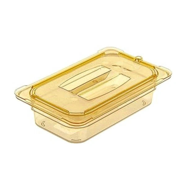 Carlisle  ** StorPlusª Univ Handled Food Pan Lid 1/4 Size Ð Amber HH, Each