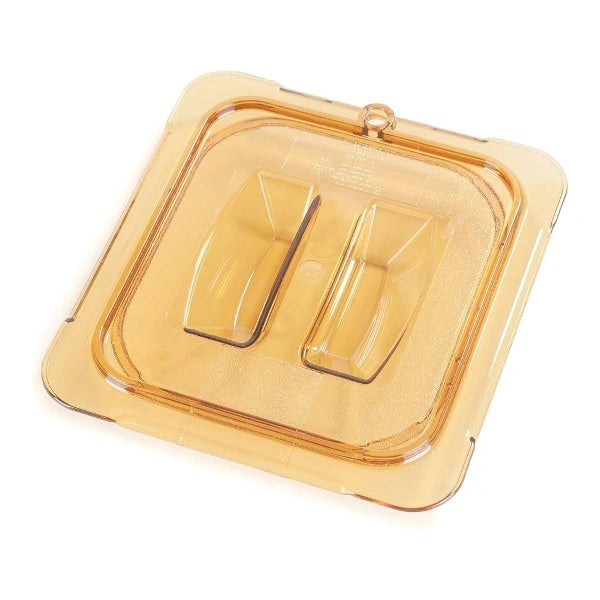 Carlisle  ** StorPlusª Univ Handled Food Pan Lid 1/6 Size Ð Amber HH, Each