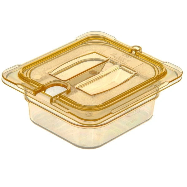 Carlisle  **  StorPlusª Univ Handled Notched Food Pan Lid 1/6 Size Ð Amber HH