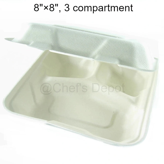 Chartland ** 8_8 3Comp Bagasse Container 50pcs
