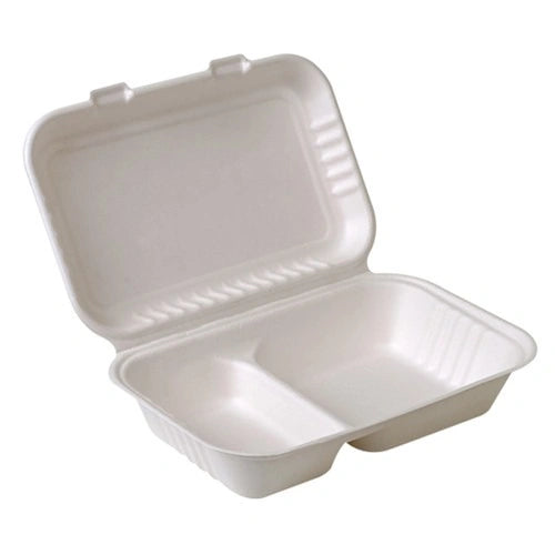 Chartland ** 9_x6_ Compostable 2 Compt Container, 50pcs