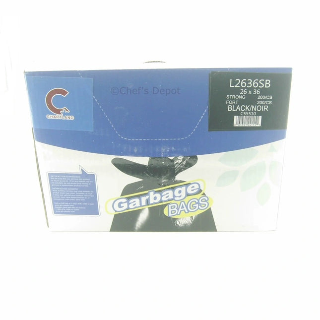 Chartland ** Garbage Bags, 26_ x 36_, Strong, Black, 200pcs