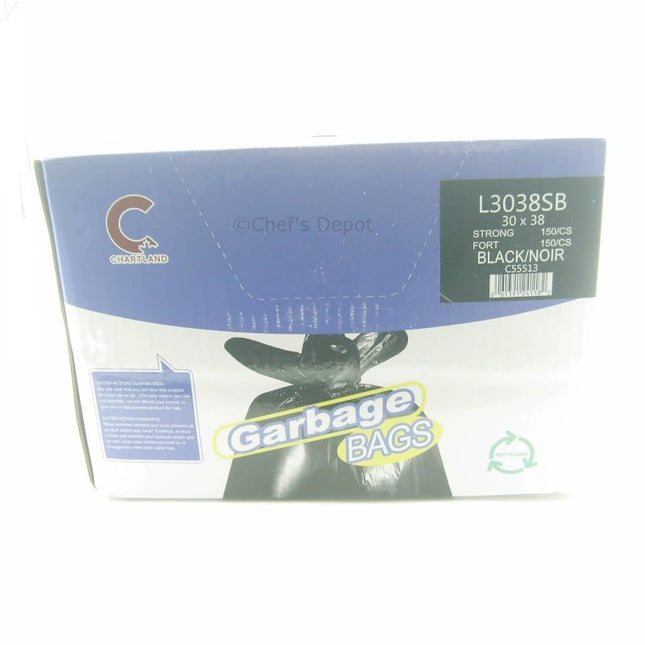 Chartland ** Garbage Bags, 30_ x 38_, Strong, Black, 150pcs