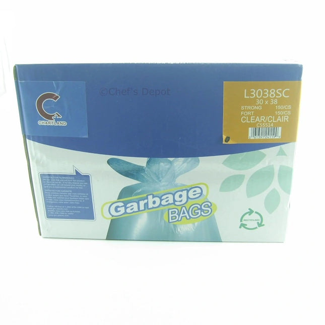 Chartland ** Garbage Bags, 30_ x 38_, Strong, Clear, 150pcs