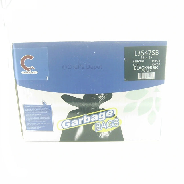 Chartland ** Garbage Bags, 35_ x 47_, Strong, Black, 150pcs