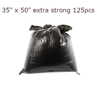 Chartland ** Garbage Bags, 35_ x 50_, Extra Strong, Black, 125pcs