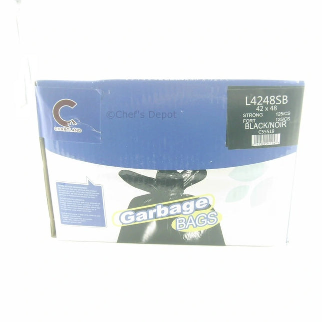 Chartland ** Garbage Bags, 42_ x 48_, Strong, Black, 125pcs