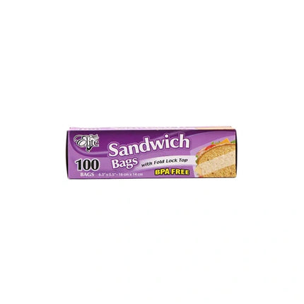 Chef Elite ** Fold Lock Sandwich Bags, 100pcs