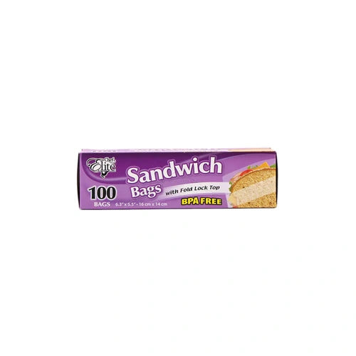 Chef Elite ** Fold Lock Sandwich Bags, 100pcs