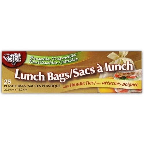 Chef Elite ** Plastic Lunch Bags, 25pcs