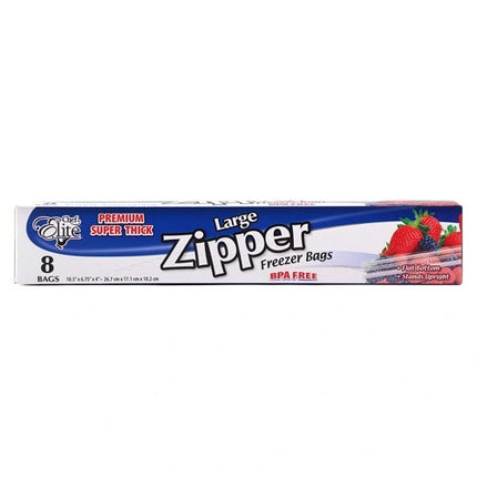 Chef Elite ** Premium Zipper Freezer Bags, Large, 8pcs
