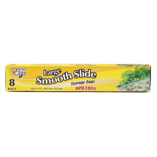 Chef Elite ** Smooth Slide Storage Bags Large, 8pcs