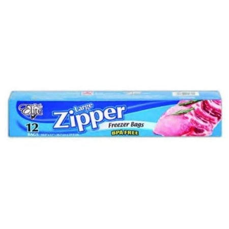 Chef Elite ** Zipper Freezer Bags, Large, 12pcs