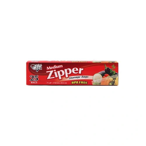 Chef Elite ** Zipper Storage Bags Medium, 25pcs