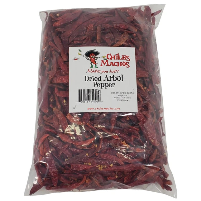 Chiles Machos ** Dried Arbol Stemless Chili Whole Grade A, 1LB