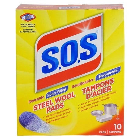 Clorox ** S.O.S Steel Wool Soap Pads, 10 Pads