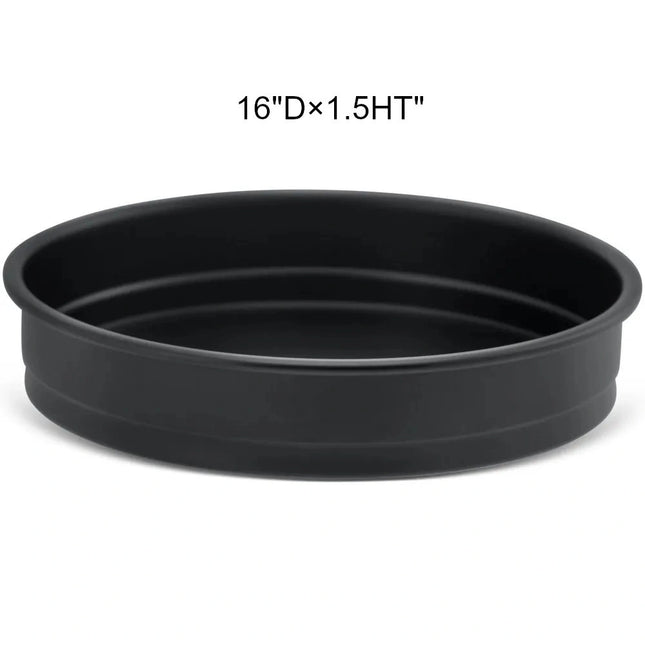 Crown Cookware ** Pizza Pan, Black Steel, Deep Dish, 16_ x 1 1/2_, Each