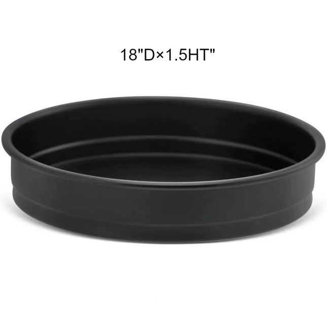 Crown Cookware ** Pizza Pan, Black Steel, Deep Dish, 18_ x 1 1/2_, Each