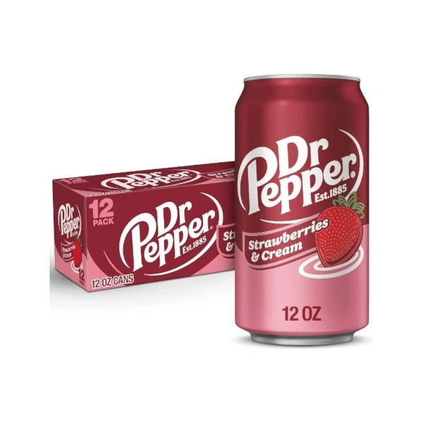 Dr Pepper ** Strawberry and Cream Soda, 12x355ml