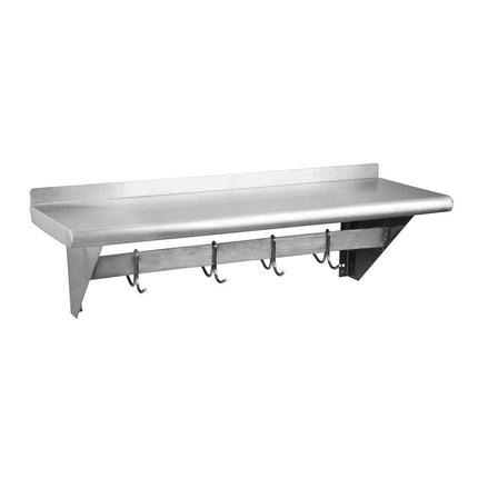EFI ** Stainless Steel Wall Mounted Pot Rack with Shelf 12_ x 36_