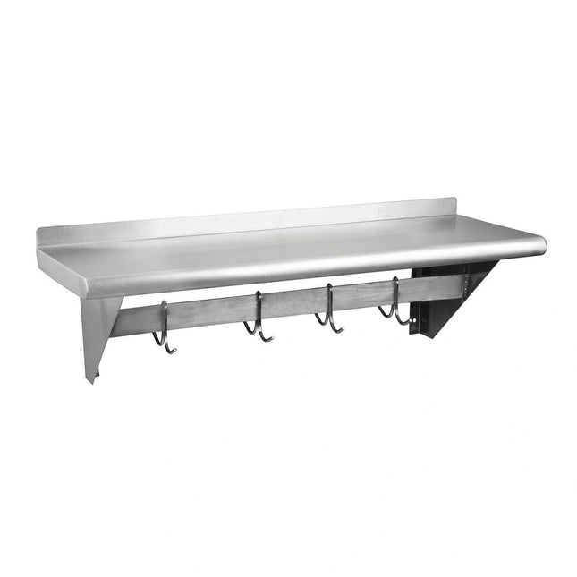 EFI ** Stainless Steel Wall Mounted Pot Rack with Shelf 12_ x 36_