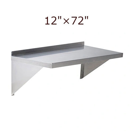 EFI ** Stainless Steel Wall Mounted Shelf 12_ x 72_, Each
