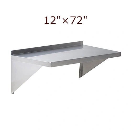 EFI ** Stainless Steel Wall Mounted Shelf 12_ x 72_, Each