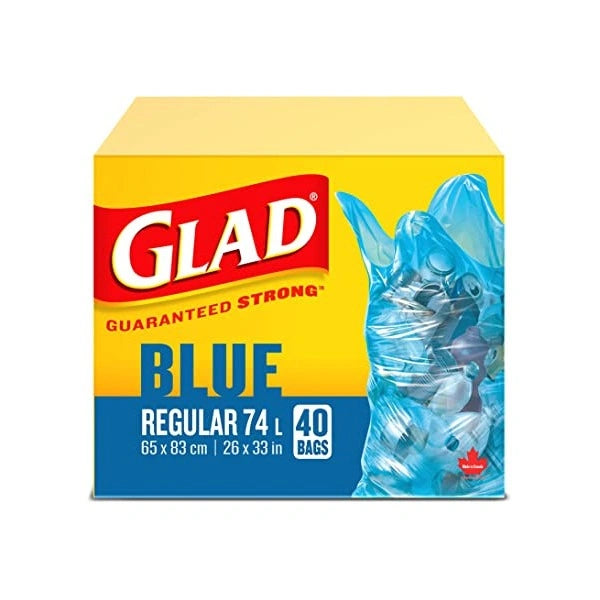 Glad ** Blue Regular 74L Bags, 40ct