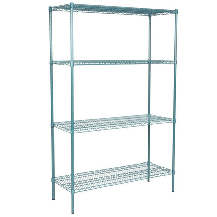Magnum ** SHELVING RACK Ð 18_ x 48_ Ð  Green Epoxy and 74_ POST [SET consists of 4 shelf and 4 post], Each SET