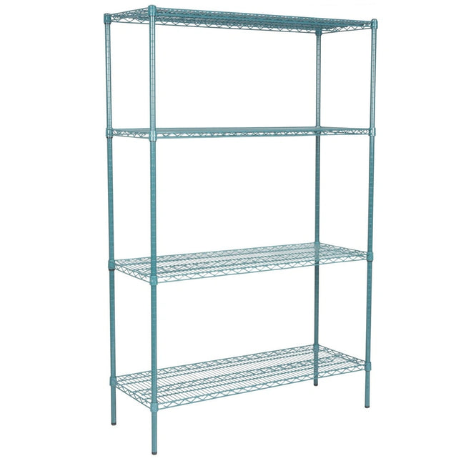 Magnum ** SHELVING RACK Ð 18_ x 48_ Ð  Green Epoxy and 74_ POST [SET consists of 4 shelf and 4 post], Each SET