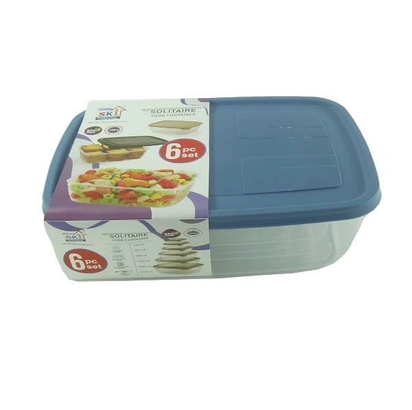 Rego ** 6pc/Set Plastic Rectangular Food Container