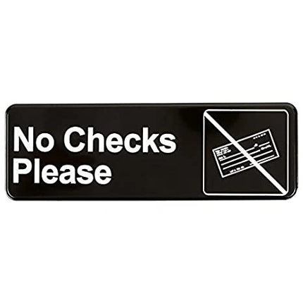 Royal Industries ** ÒNo Checks PleaseÓ signage, Each