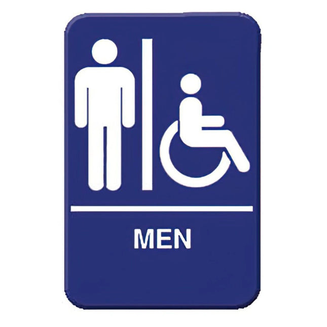 Royal Industries ** Restrooms Sign, MenÕs, Blue,   6_x9_