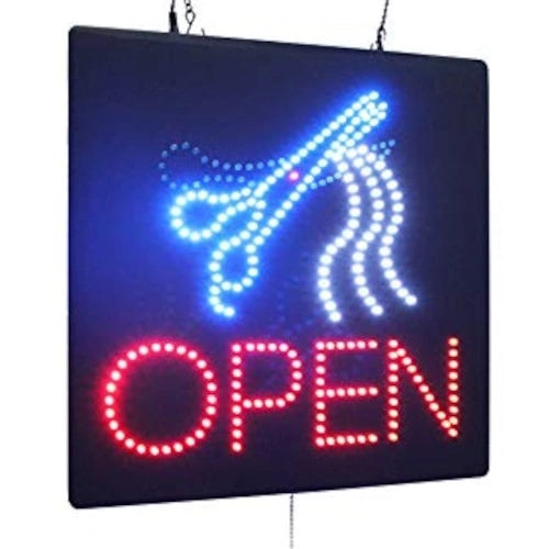 Topking ** LED Sign 16_ x 16_ x 1_ Ð ÒOpen Ð Hair CutÓ, Each