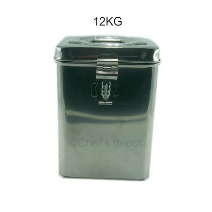 Vinod ** Stainless Steel Square Dabba w/Lid 12 KG, Each