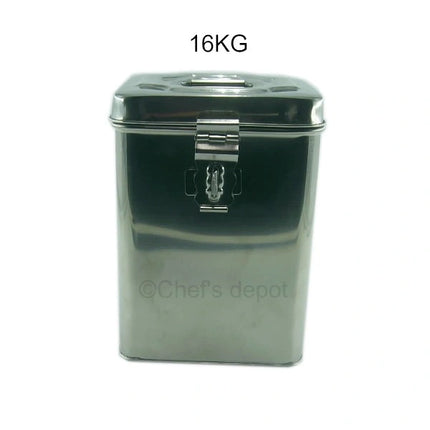 Vinod ** Stainless Steel Square Dabba w/Lid 16 KG, Each