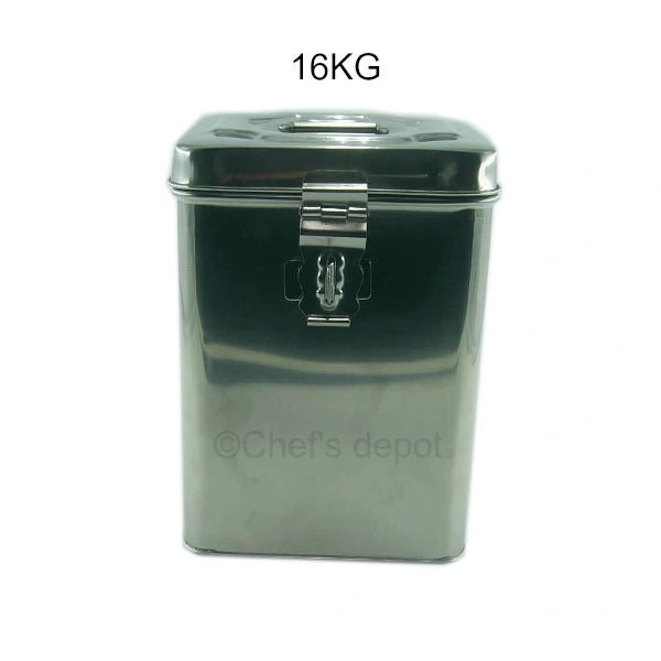 Vinod ** Stainless Steel Square Dabba w/Lid 16 KG, Each