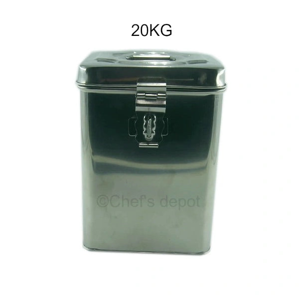 Vinod ** Stainless Steel Square Dabba w/Lid 20 KG, Each