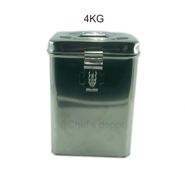 Vinod ** Stainless Steel Square Dabba w/Lid 4 KG, Each