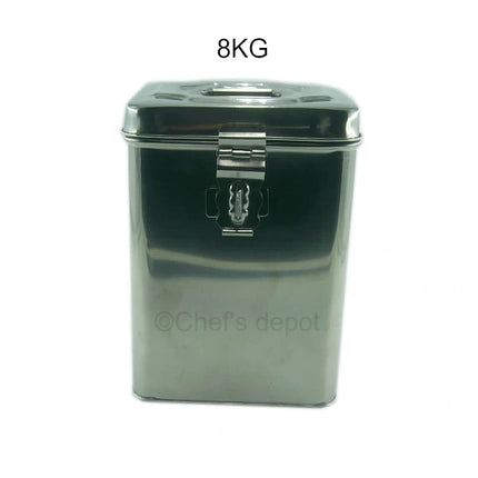 Vinod ** Stainless Steel Square Dabba w/Lid 8 KG, Each
