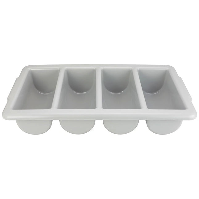 Winco ** Cutlery 4 Compartments Plastic Bin Grey, Each
