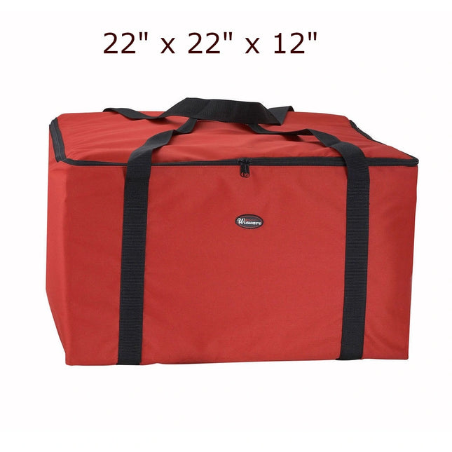 Winco ** Delivery Bag Red 22_ x 22_ x 12_, Heat Retention 2hrs@75C, 4hrs@55C, 6hrs@35C, Each